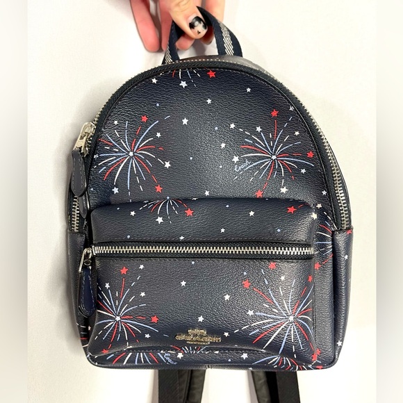 COACH #f72774 | ULTRA RARE navy firework Americana printed mini Charlie backpack - Picture 13 of 13